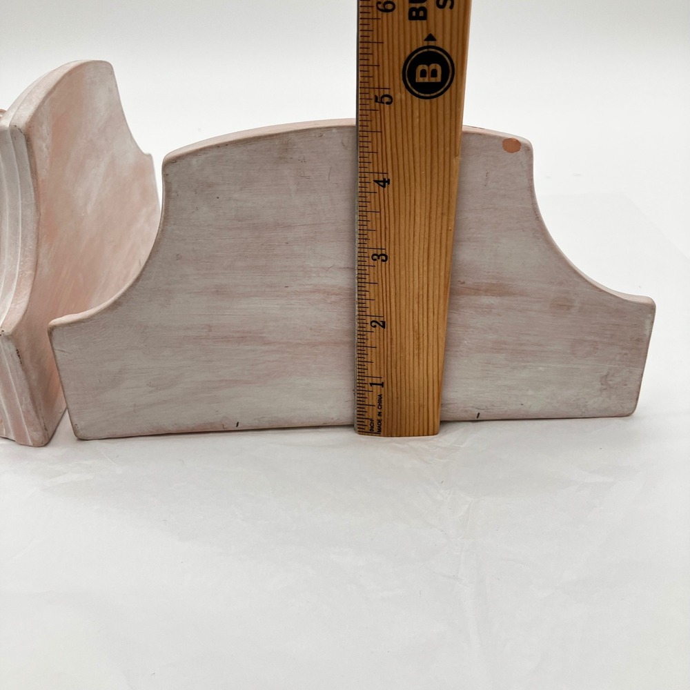 Wall Sconce Cherub Set 2 Terracotta Pink Vintage Angel Floating Shelves - Picture 8 of 14